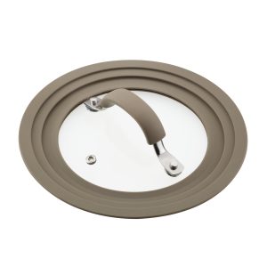 Small Universal Silicone-Rimmed Glass Lid, 6-8.5"