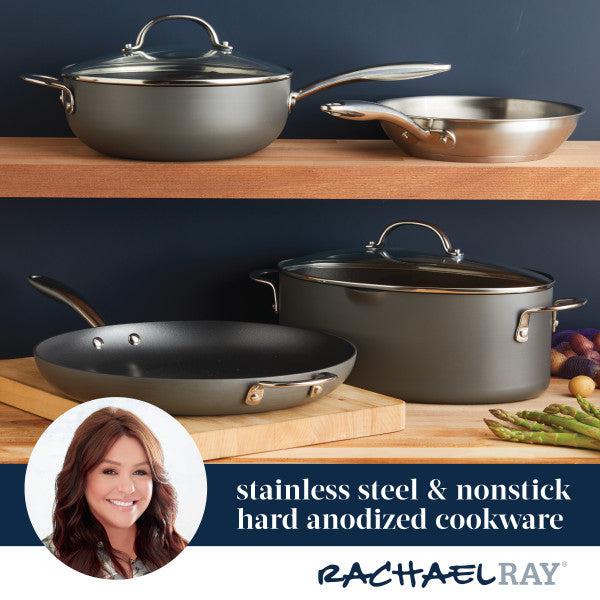4-Quart Professional Hard Anodized Nonstick Saucier with Lid - Image 7
