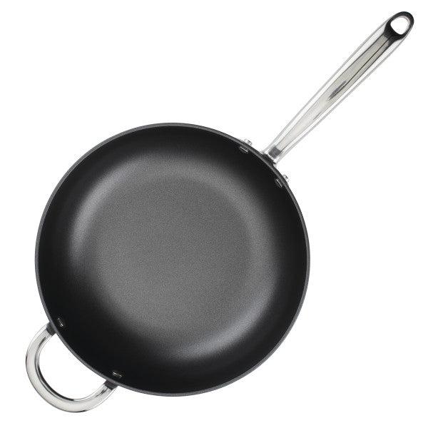 4-Quart Professional Hard Anodized Nonstick Saucier with Lid - Image 2