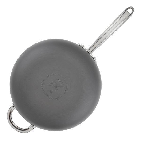 4-Quart Professional Hard Anodized Nonstick Saucier with Lid - Image 8