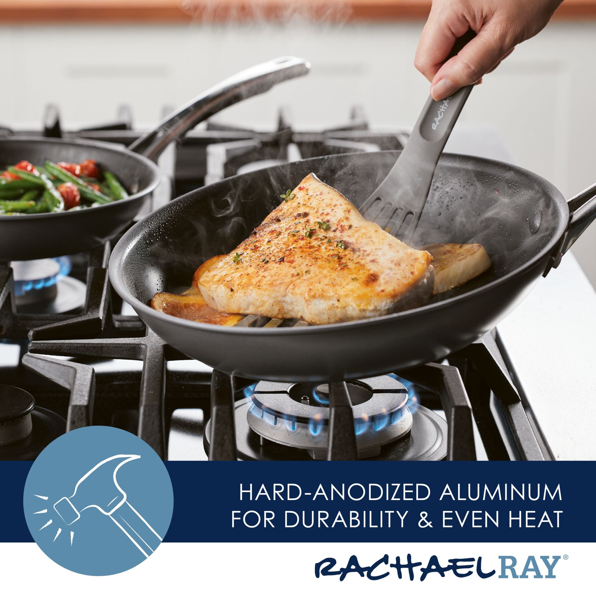 2-Piece Cook + Create Hard Anodized Nonstick Frying Pan Set - Image 4