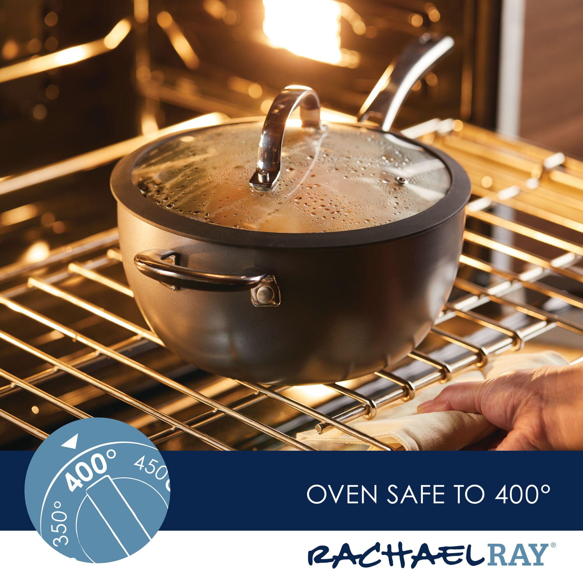 4.5-Quart Cook + Create Hard Anodized Nonstick Saucier Pan with Lid and Helper Handle - Image 5