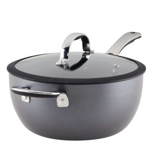 4.5-Quart Cook + Create Hard Anodized Nonstick Saucier Pan with Lid and Helper Handle